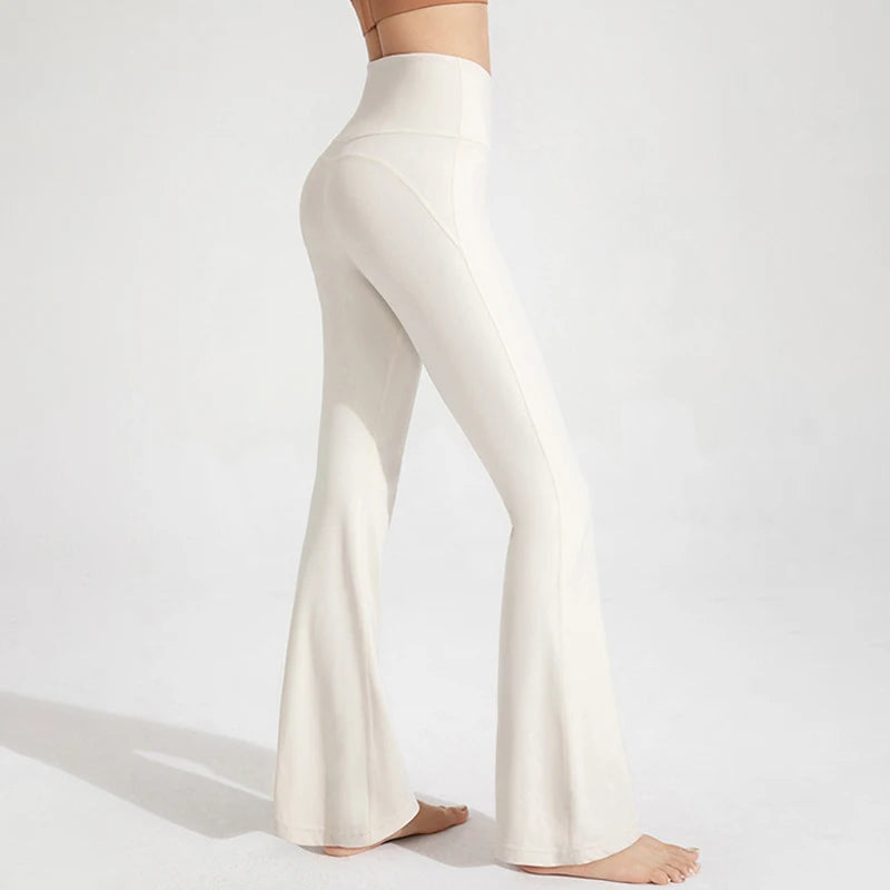 Naked High Waisted Waist Cinching Hip Lifting Fitness Exercise Elastic Bell Bottom Pants Women Casual Outdoor Running Yoga Pants Maison Lilia